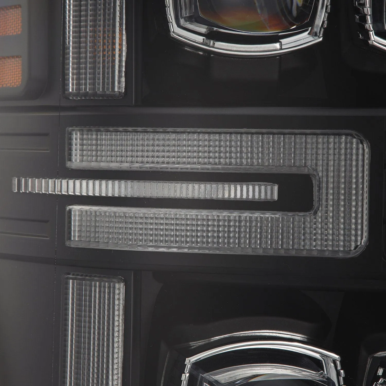 AlphaRex LED Projector Headlights Ford Super Duty (08-10) [3D Ice-Cube LED - NOVA Series w/ DRL] Alpha-Black or Black