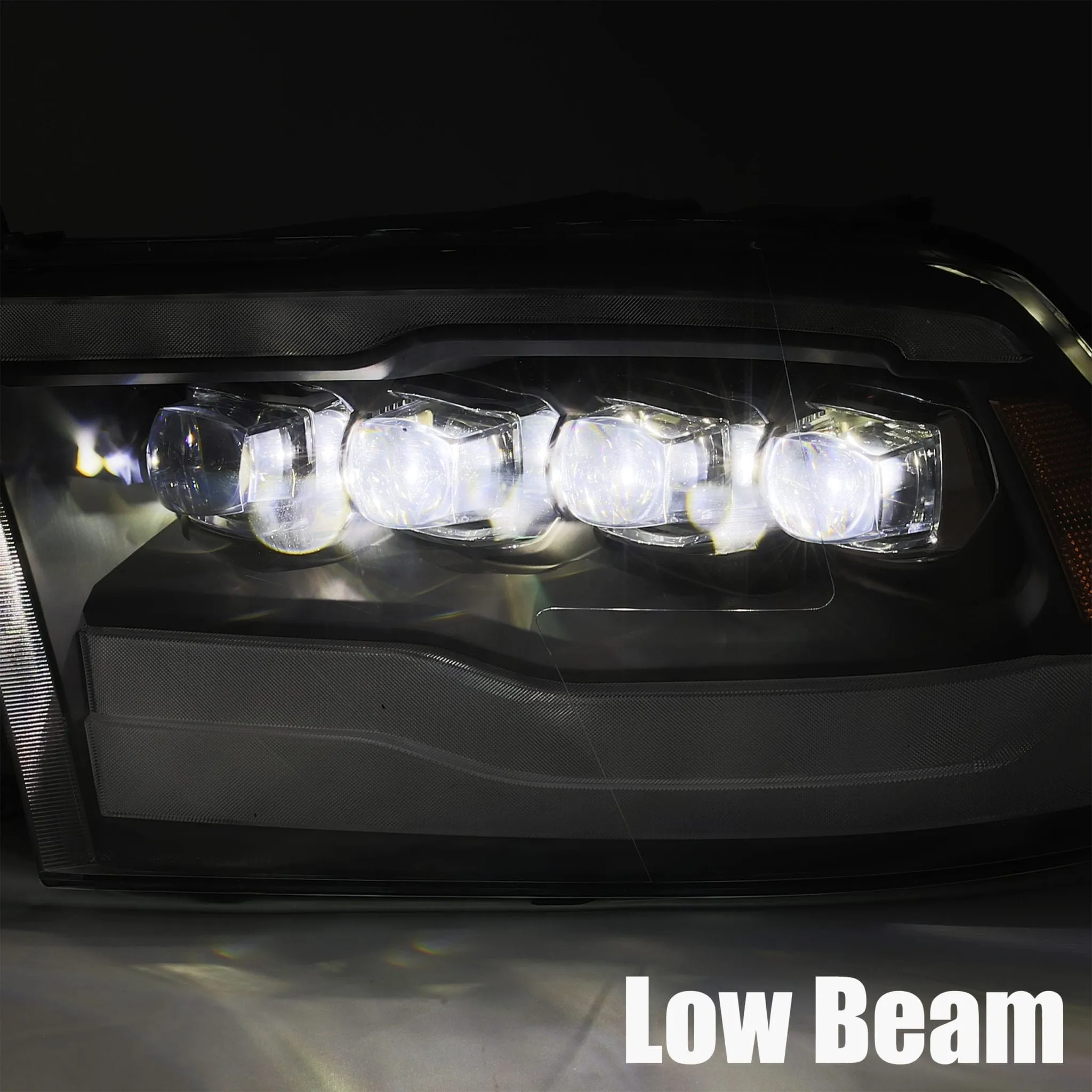 AlphaRex Quad 3D LED Projector Headlights Ram Truck [Nova Series] (09-18) Alpha-Black / Jet Black / Chrome