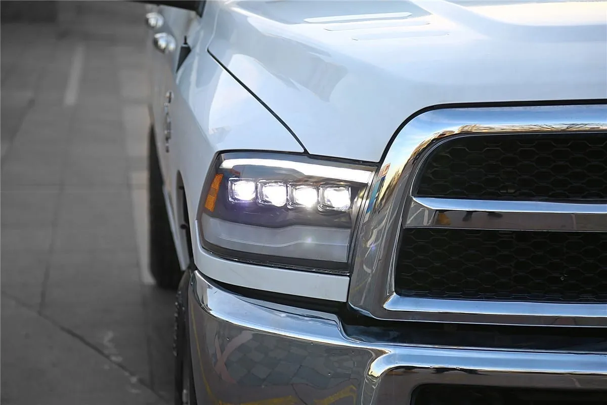 AlphaRex Quad 3D LED Projector Headlights Ram Truck [Nova Series] (09-18) Alpha-Black / Jet Black / Chrome