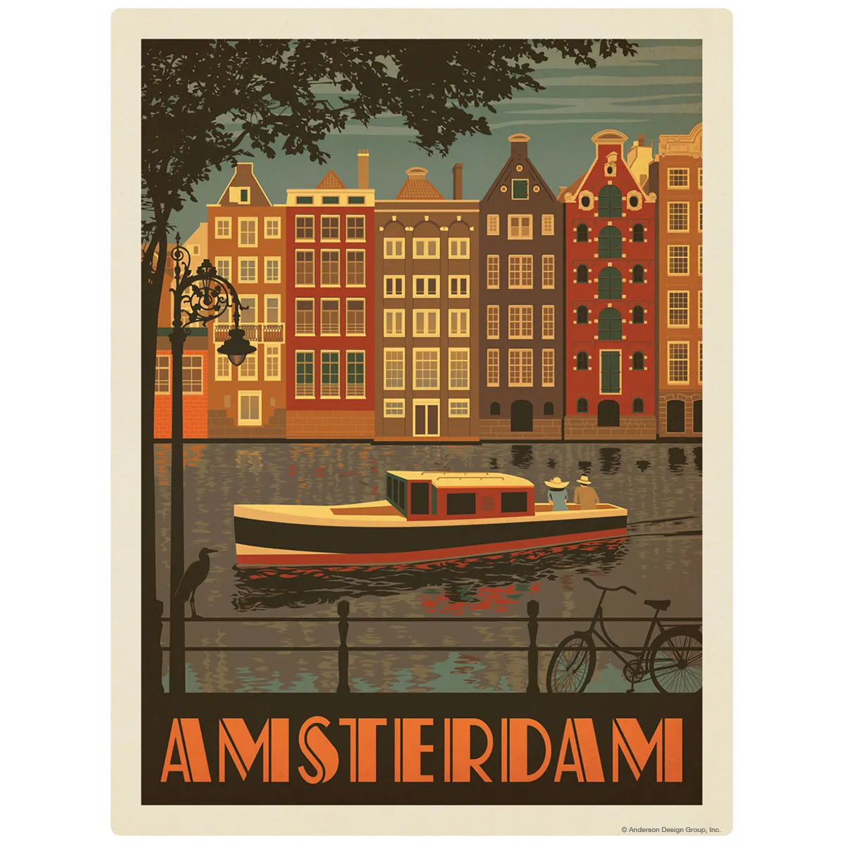 Amsterdam Netherlands Canal Boat Decal