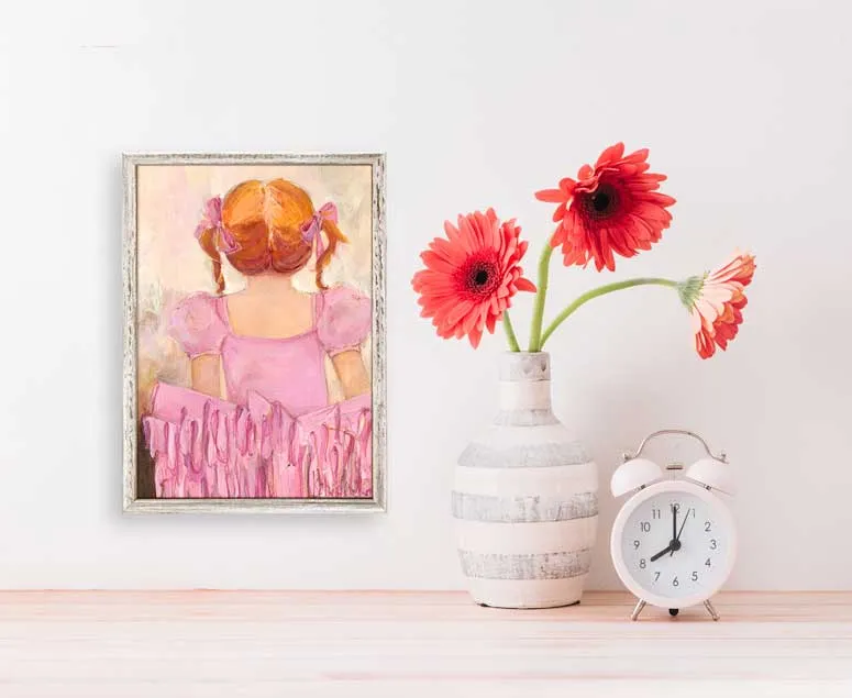 Angelic Ballerina - Red Hair Mini Framed Canvas