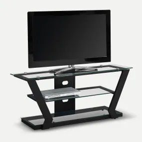 Atlas 3-Tier TV Stand with Open Glass Top Storage
