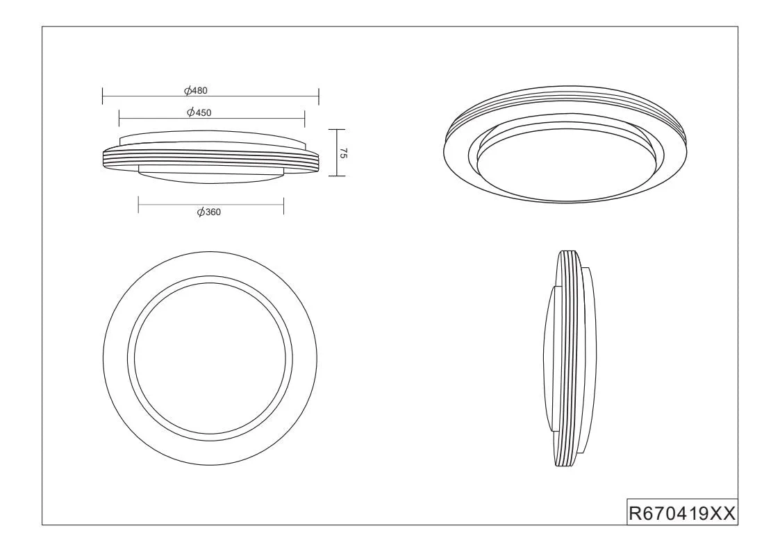 Atria LED Flush Light - Various Size & Finish