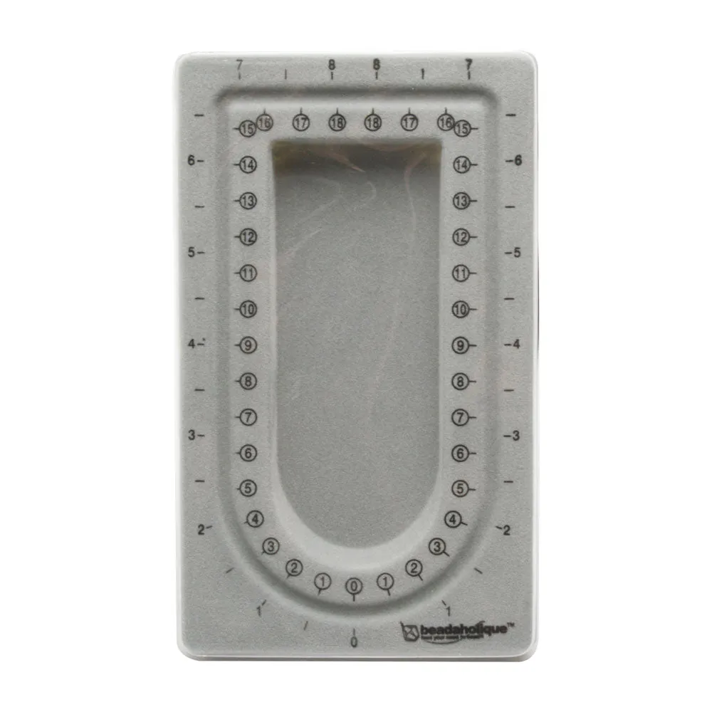 Beadaholique Mini Travel Beading Board, Gray Flock with Lid 4 x 6.5 Inches, 1 Board & Lid