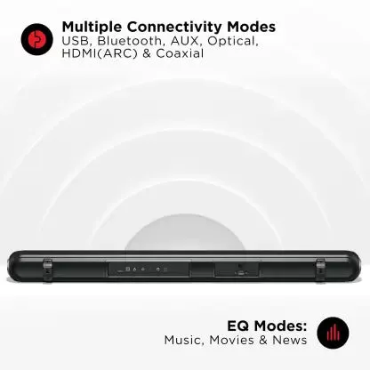 boAt Aavante 1600D | 2.1 Channel Surround Sound, 120W RMS, Bluetooth, Aux, USB Compatible, Entertainment EQ Modes