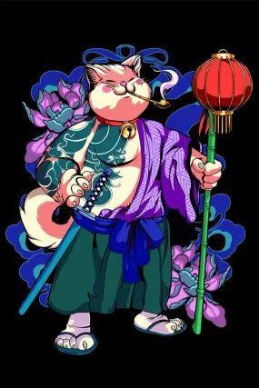 Bobcat Samurai Plexi Glass Wall Art