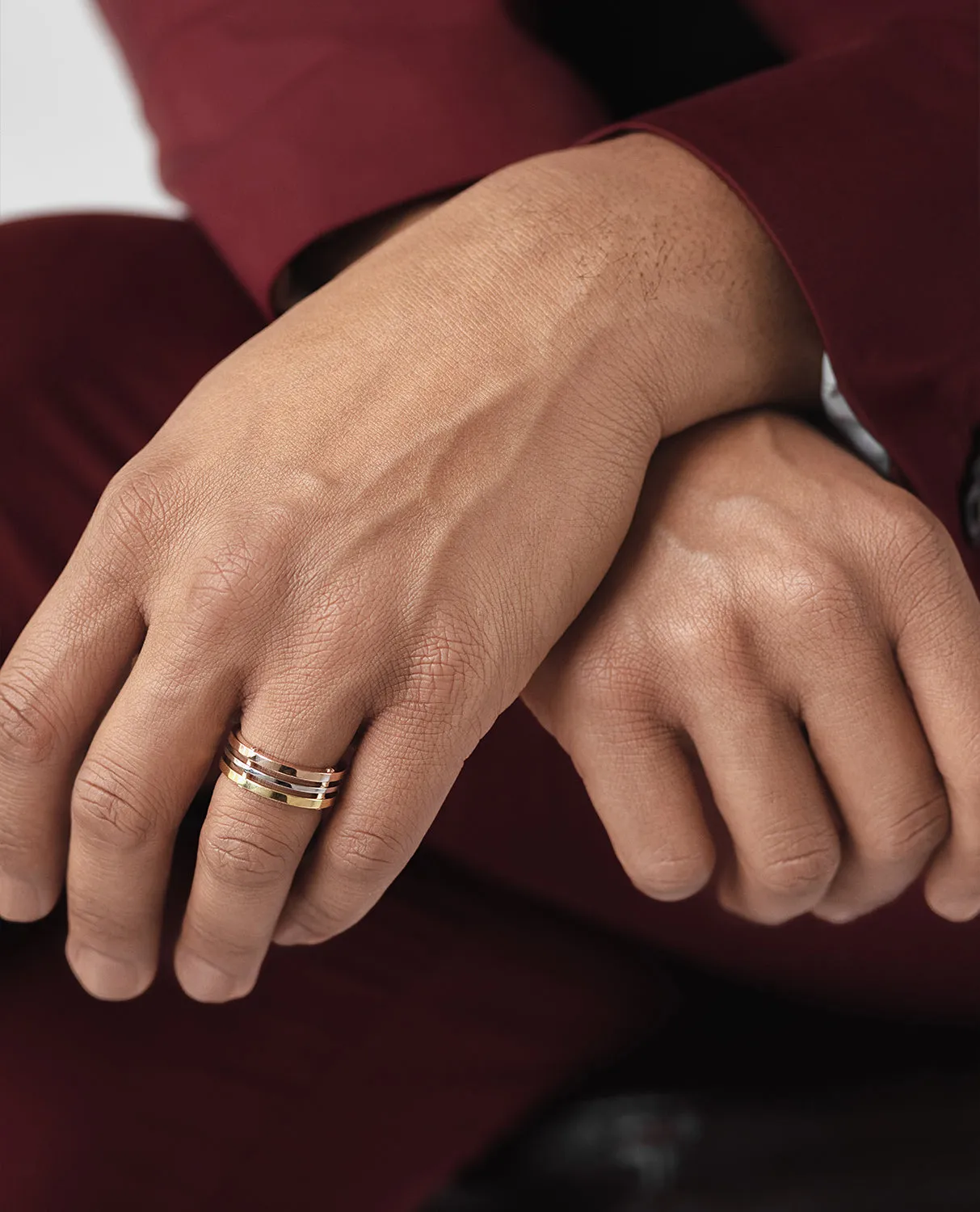 BREWER Three-Tone Gold Ring