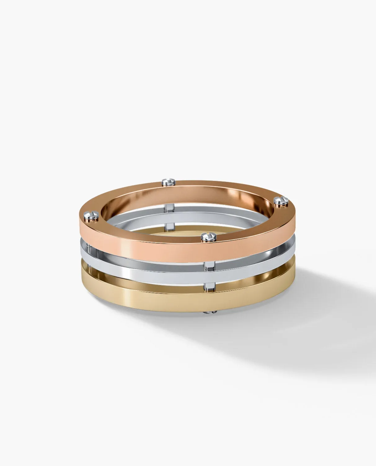 BREWER Three-Tone Gold Ring