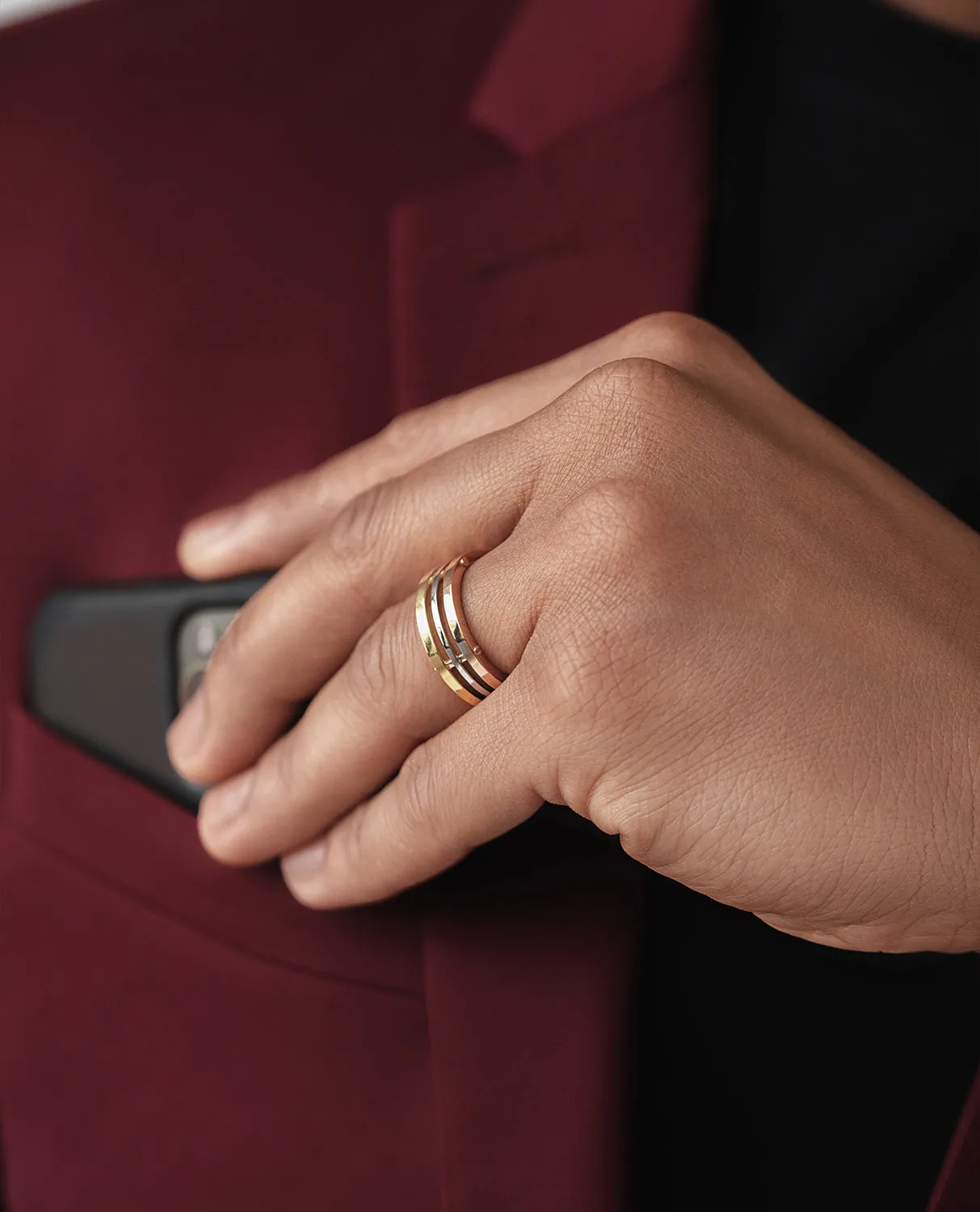 BREWER Three-Tone Gold Ring
