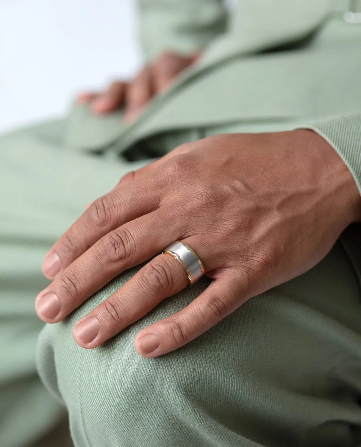 CABARRUS Two-Tone Gold Matching Wedding Band Set