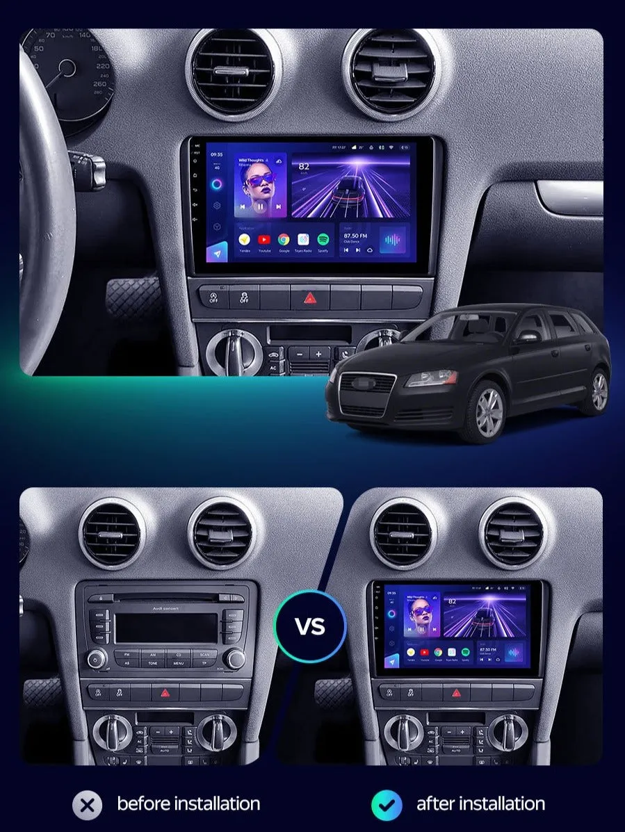 Car Dealz Elite 4G Data Model 10.2" Android 10.0 For Audi A3 2 8P 2003 - 2013 S3 2 2006 - 2012 GPS Bluetooth Car Player Navigation Radio Stereo DVD Head Unit In Dash Plus OEM Fascia