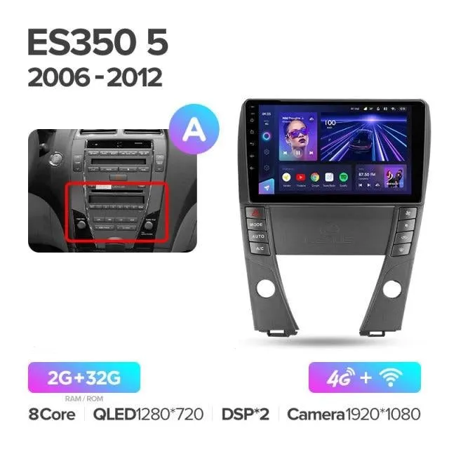 Car Dealz Elite 4G Data Model 10.2" Android 10.0 For Lexus ES350 5 V XV40 2006 - 2012 GPS Bluetooth Car Player Navigation Radio Stereo DVD Head Unit In Dash Plus OEM Fascia