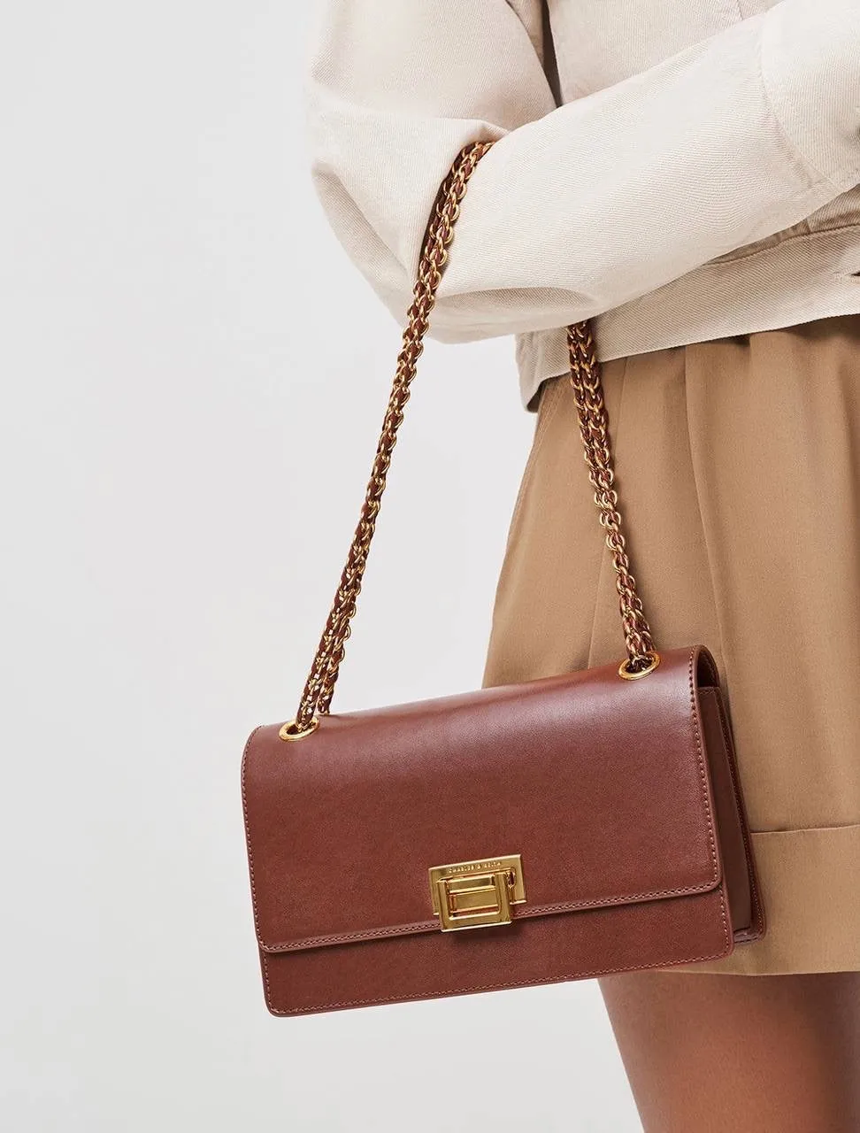 Chain Handle Shoulder Bag