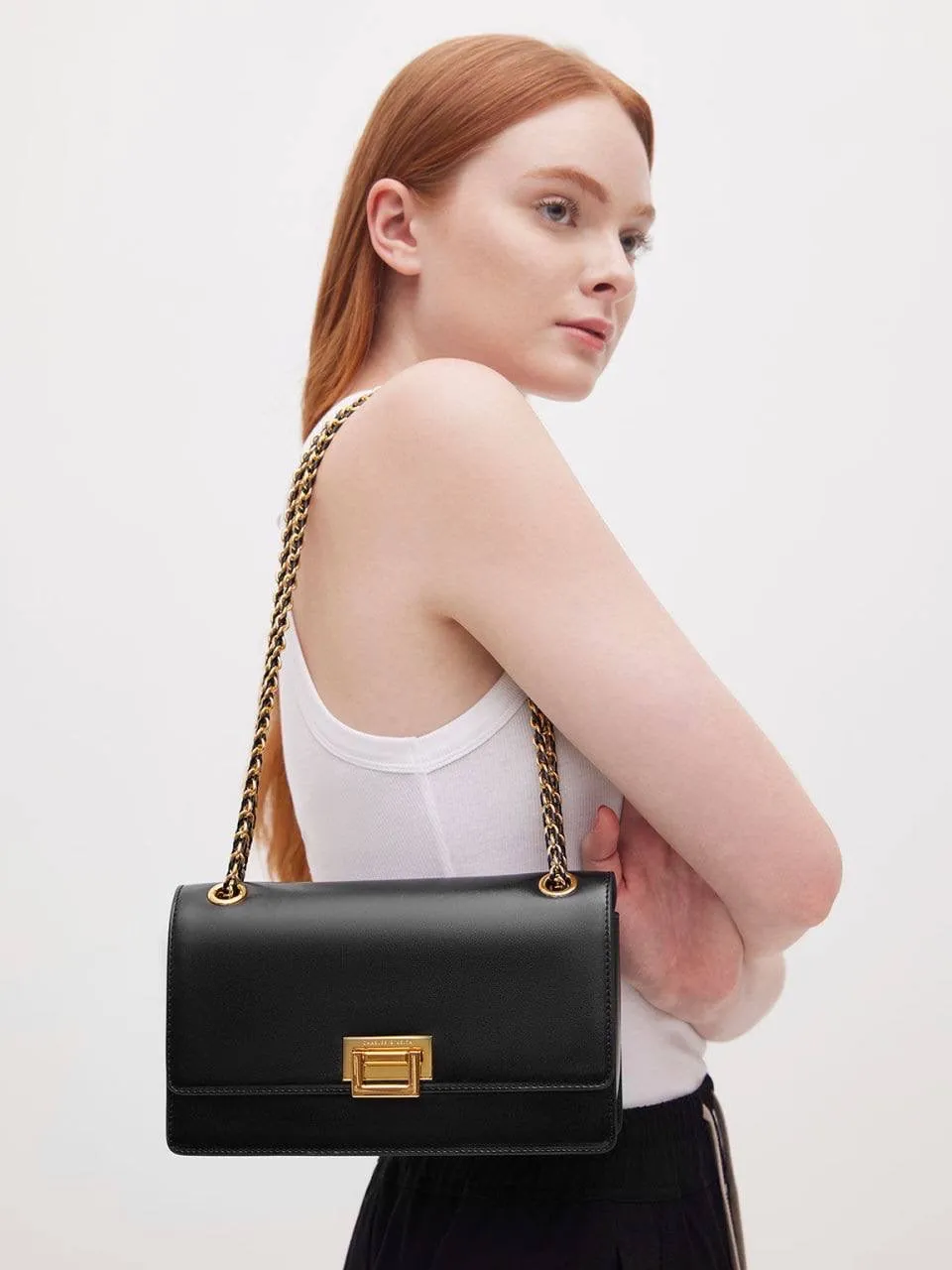 Chain Handle Shoulder Bag