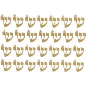 Crowned Shin Jewish Stickers For Make your own Mezuzah projects in Gold Holographic Silver or Black