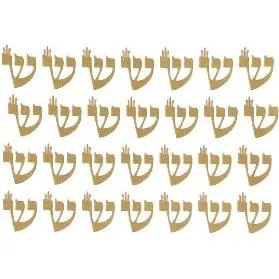 Crowned Shin Jewish Stickers For Make your own Mezuzah projects in Gold Holographic Silver or Black