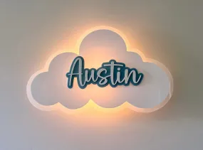 Custom Acrylic Cloud Name with LED rechargeable night light