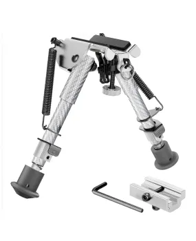 Cvlife 6-9 Inches Carbon Fiber Silver Bipod Picatinny Bipod with Adapter - Global