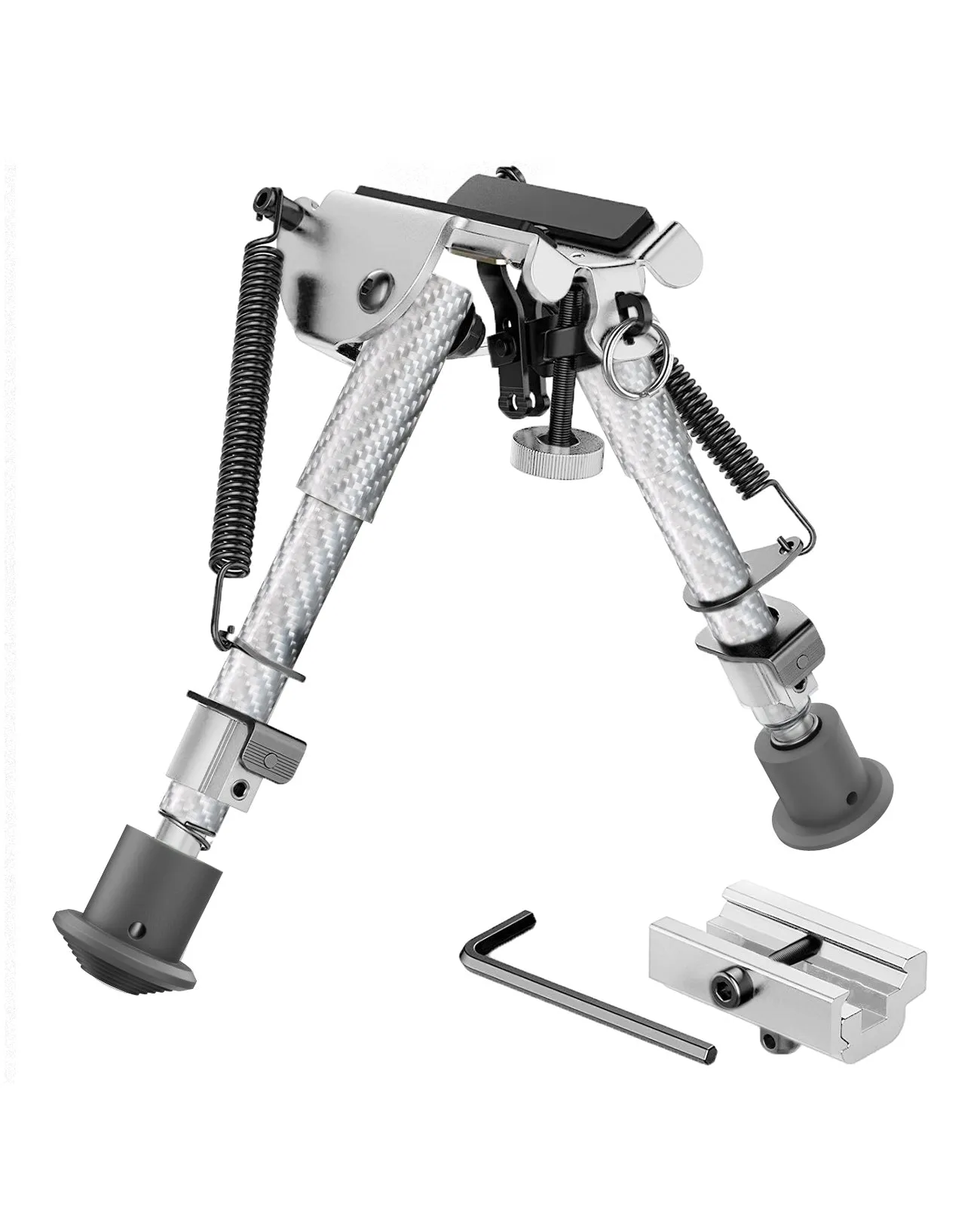 Cvlife 6-9 Inches Carbon Fiber Silver Bipod Picatinny Bipod with Adapter - Global