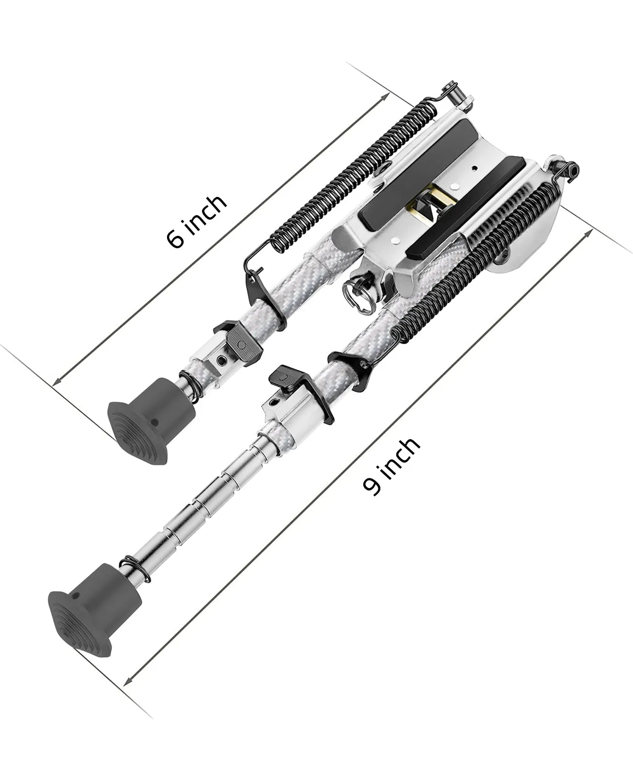 Cvlife 6-9 Inches Carbon Fiber Silver Bipod Picatinny Bipod with Adapter - Global