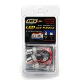 DEI Lite'N Boltz License Plate Bolt Kit - Dome Head - LED Lighted - Stainless - Polished (Set of 4)