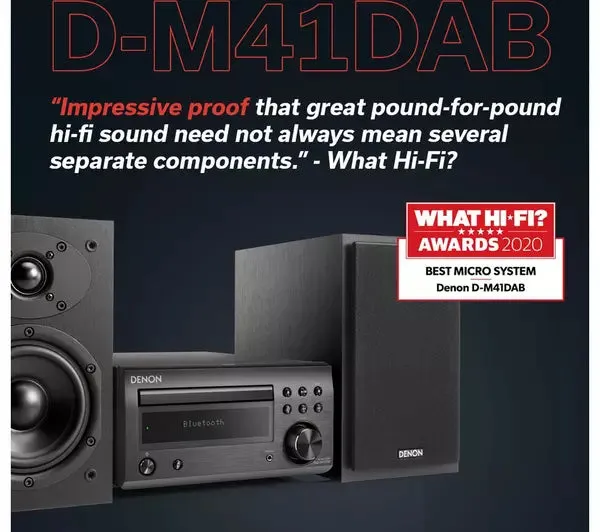 Denon DM41DAB DAB  Mini HiFi System Black