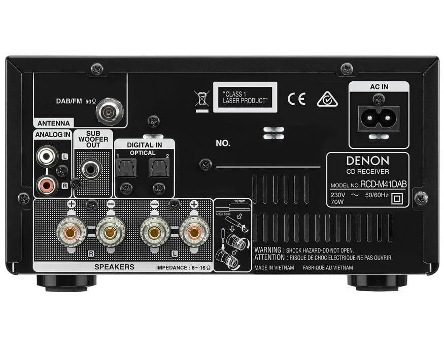 Denon RCDM41DAB DAB Hi-Fi Receiver with CD and Bluetooth, Black
