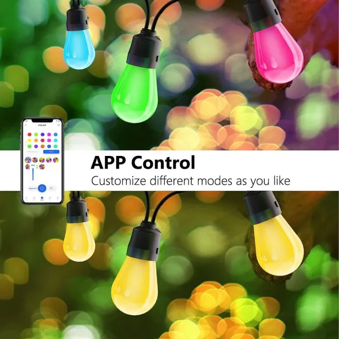 Garden campsite multi-function and multi-colour festoon lights 12v&240v