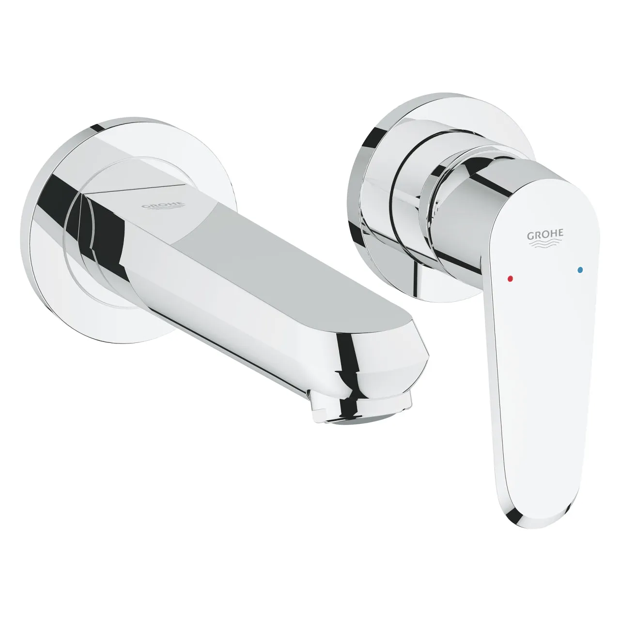 Grohe Eurodisc Cosmopolitan 2-Hole Wall Mounted Basin Mixer in Chrome for High Pressure Systems - 19573002