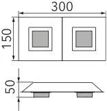 Grossmann BASIC Two Lamp Wall / Ceiling Light - Colour Options