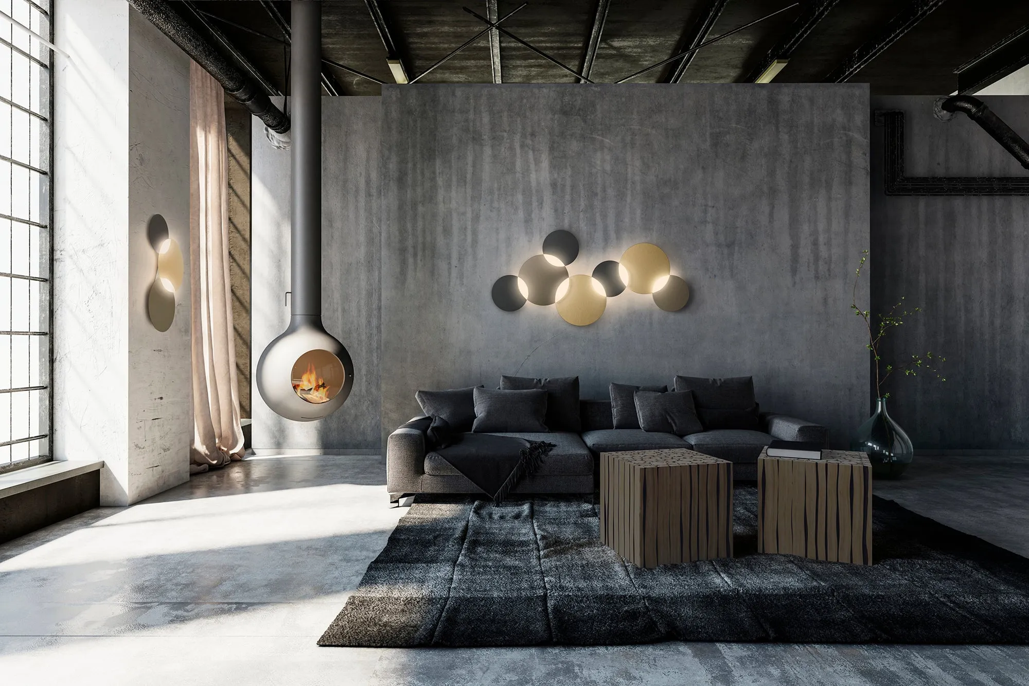 Grossmann CIRC Three Lamp Wall / Ceiling Light - Colour Options ID 11327 11328