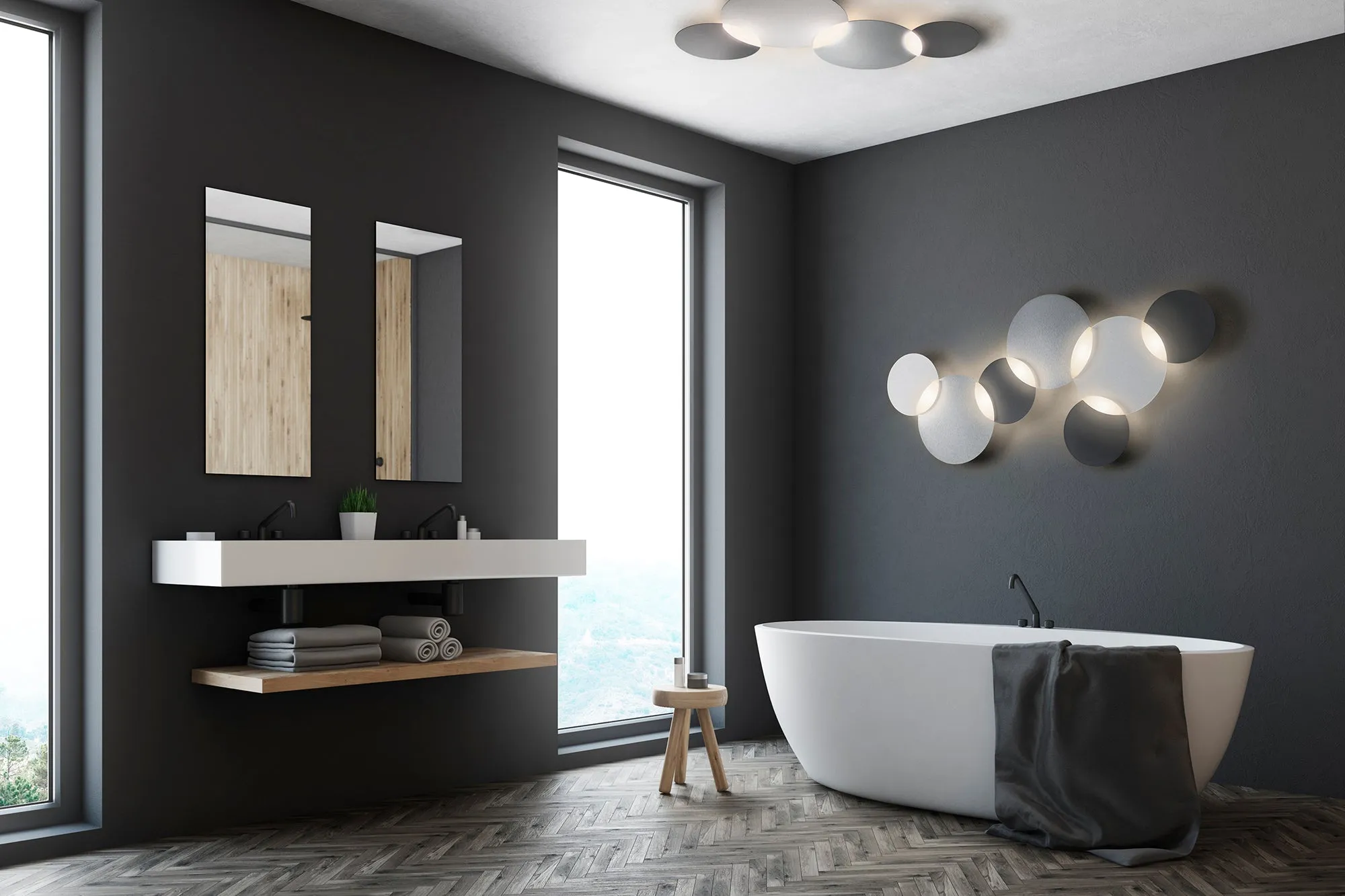 Grossmann CIRC Three Lamp Wall / Ceiling Light - Colour Options ID 11327 11328