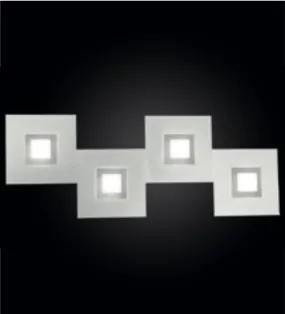 Grossmann KARREE Aluminium Four Lamp Wall / Ceiling Light - Colour Frame Options