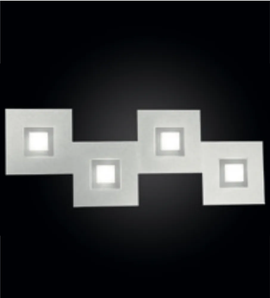 Grossmann KARREE Aluminium Four Lamp Wall / Ceiling Light - Colour Frame Options