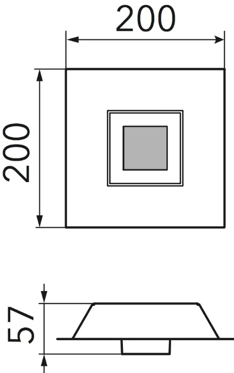 Grossmann KARREE Aluminium One Lamp Wall / Ceiling Light - Colour Frame Options