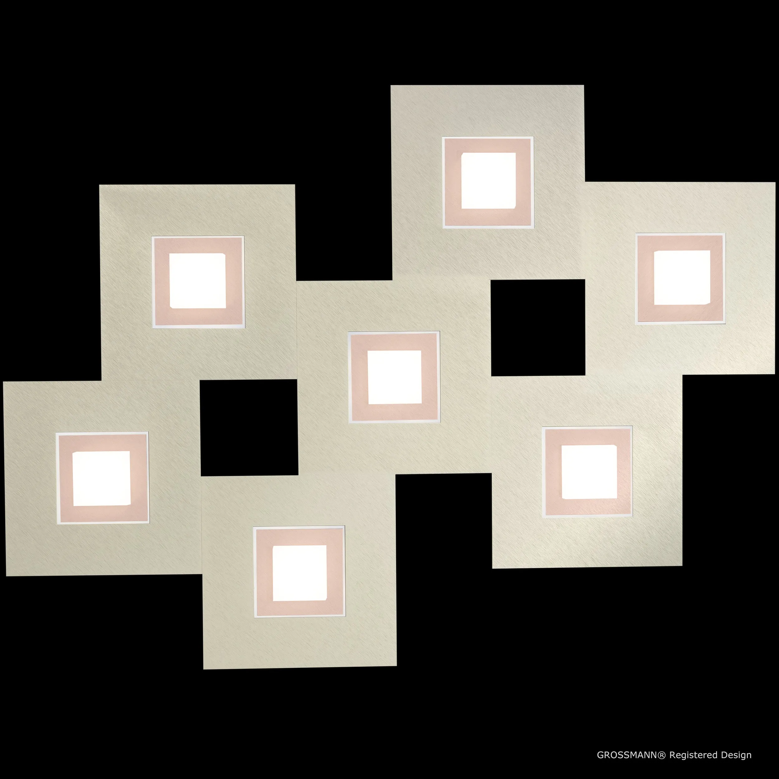Grossmann KARREE Pearlescent Seven Lamp Wall / Ceiling Light - Colour Frame Options