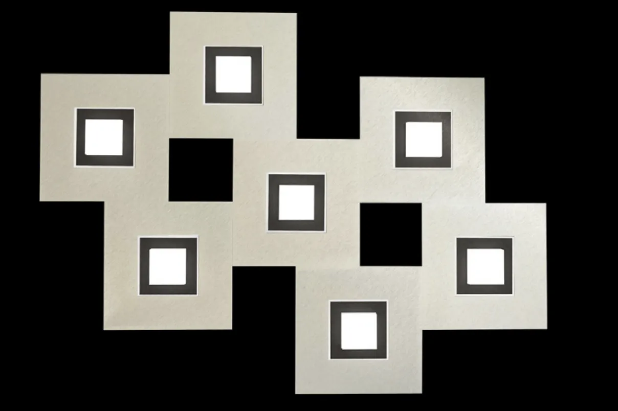 Grossmann KARREE Pearlescent Seven Lamp Wall / Ceiling Light - Colour Frame Options