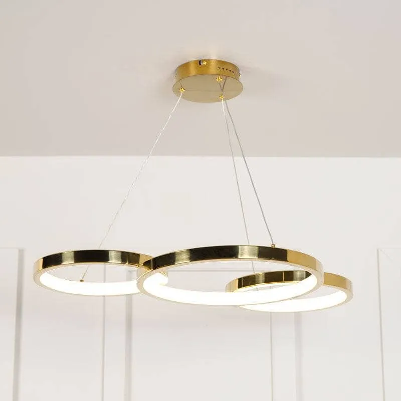 Hawaii LED Pendant 3 Ring Ceiling Light - Gold