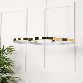 Hawaii LED Pendant 3 Ring Ceiling Light - Gold