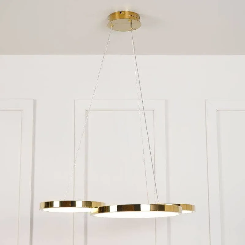 Hawaii LED Pendant 3 Ring Ceiling Light - Gold