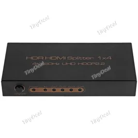 HDR HDMI Splitter 1x4 4 Port HDMI Hub Repeater Amplifier 2.0 3D Blue-Ray 4Kx2K/60Hz UHD HDCP2.2 1 in 4 out