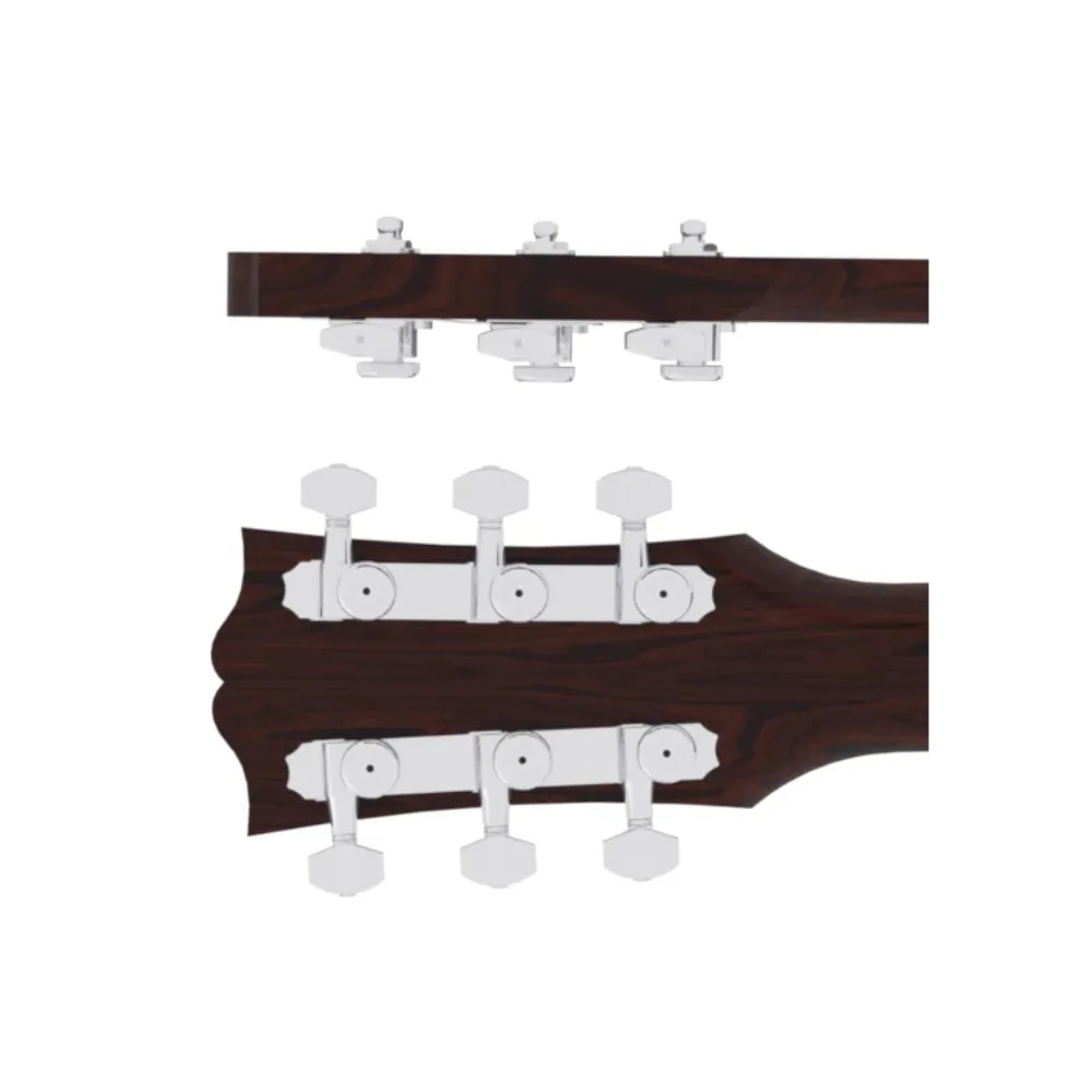 Hipshot Grip-Lock Closed 3 3 Headstock Guitar Tuner Upgrade Kit - Chrome 6K2EL0C