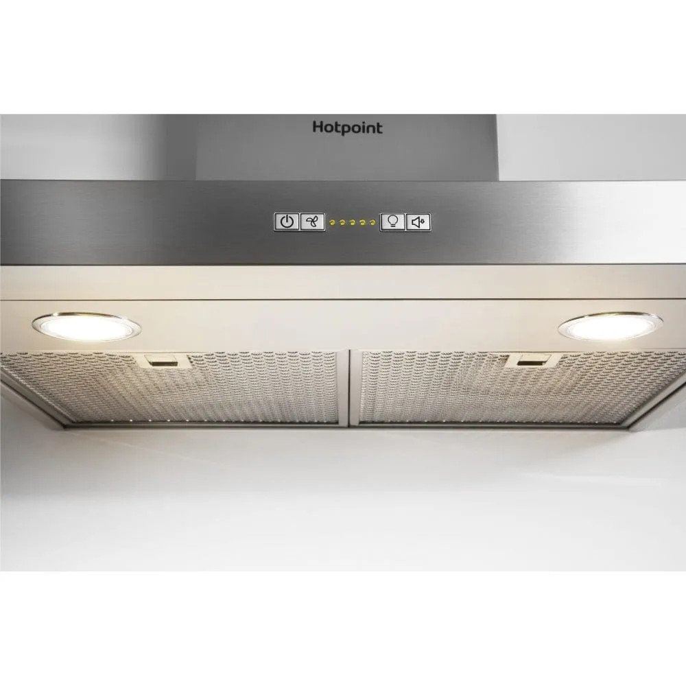 Hotpoint PHC67FLBIX 60cm Chimney Cooker Hood - Stainless Steel