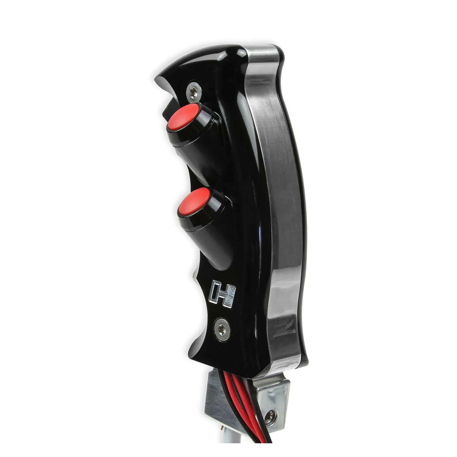 Hurst Shifter Knob - Hurst Logo - 2 Button - Aluminum - Black - Quarter Stick/Billet/Plus Shift Handles