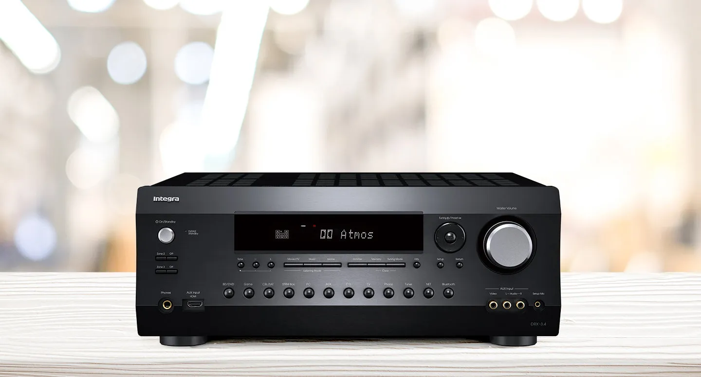 Integra DRX 3.4 9.2-Channel Network AV Receiver, 210W @ 6ohms, 100W FTC x 9 ch, 9.2 receiver with Dirac Live