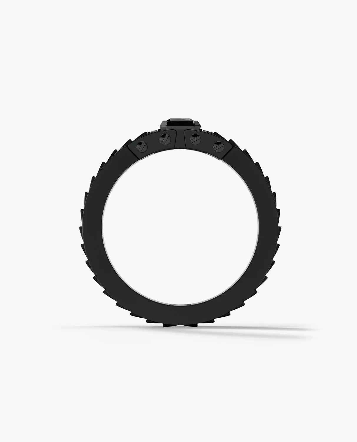 LA PAZ Atomic Silicone & EverBlak Black Gold Ring with 0.50ct Black Diamonds