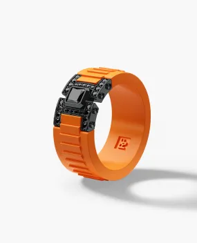 LA PAZ Atomic Silicone & EverBlak Black Gold Ring with 0.50ct Black Diamonds