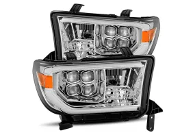 LED Projector Headlights Chrome (Without Level Adjuster) Fits 07-13 Toyota Tundra/08-17 Toyota Sequoia NOVA-Series