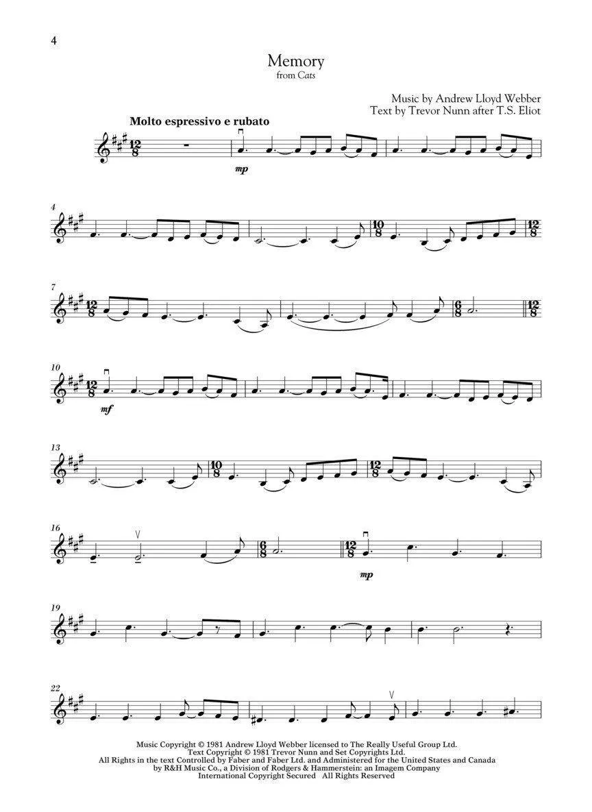 Lloyd Webber for Classical Players for Violin and Piano with Online Accompaniments
