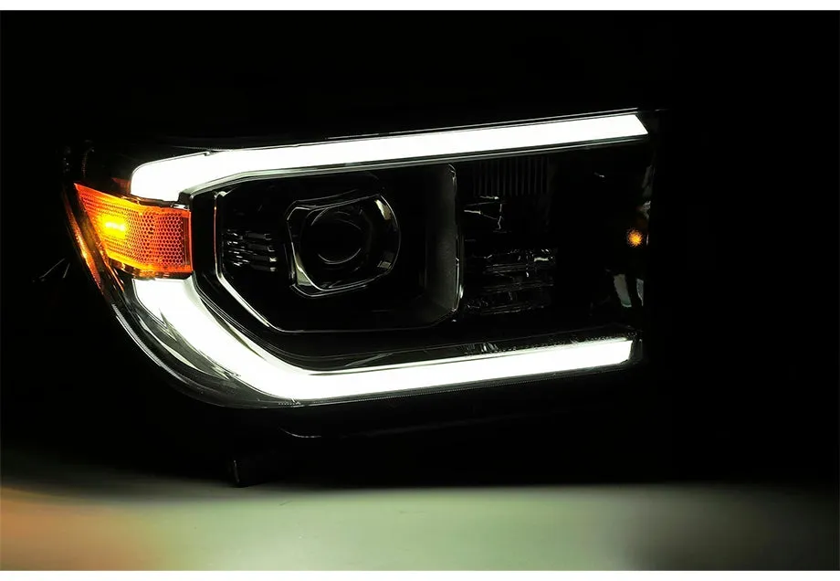LUXX-Series LED Projector Headlights Black (Without Level Adjuster) Fits 07-13 Toyota Tundra/08-17 Toyota Sequoia
